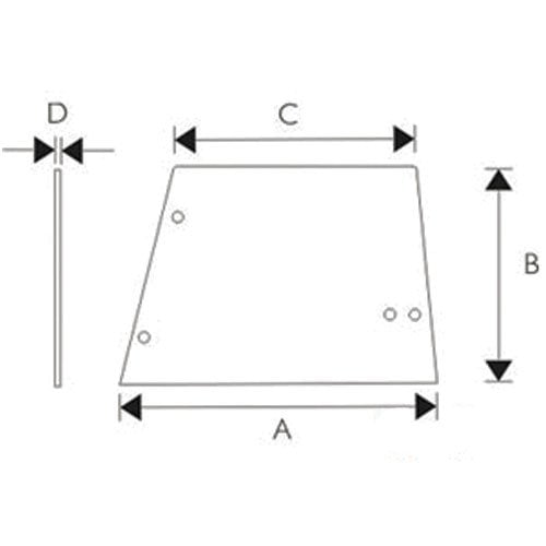 Cab Glass - Right Hand or Left Hand Side Window fits John Deere 1640 2040 2040S 2140 3040 3140 3640 1550 1750 1850 1950 2250 2450 2650 2850 L57977