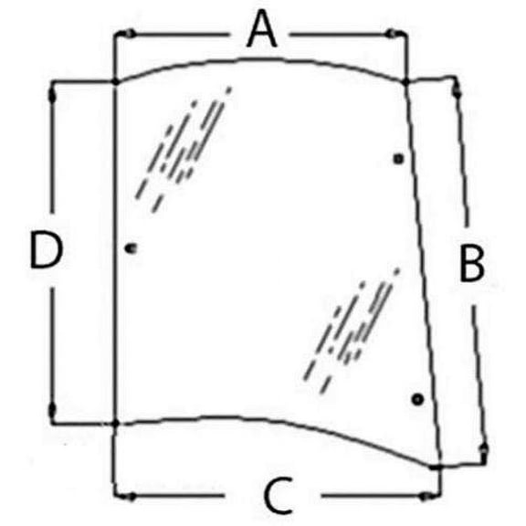 Cab Glass, Side Window - Left Hand, New, Massey Ferguson, 3902130M1