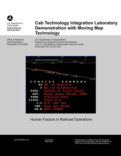Cab Technology Integration Laboratory Demonstration with Moving Map ...