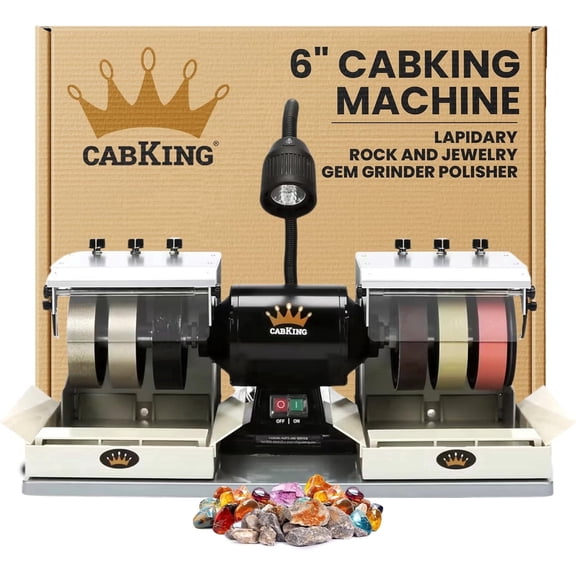 CabKing 6" Cabbing Machine | Lapidary Rock Grinder Polisher | Model CABKING-6V3