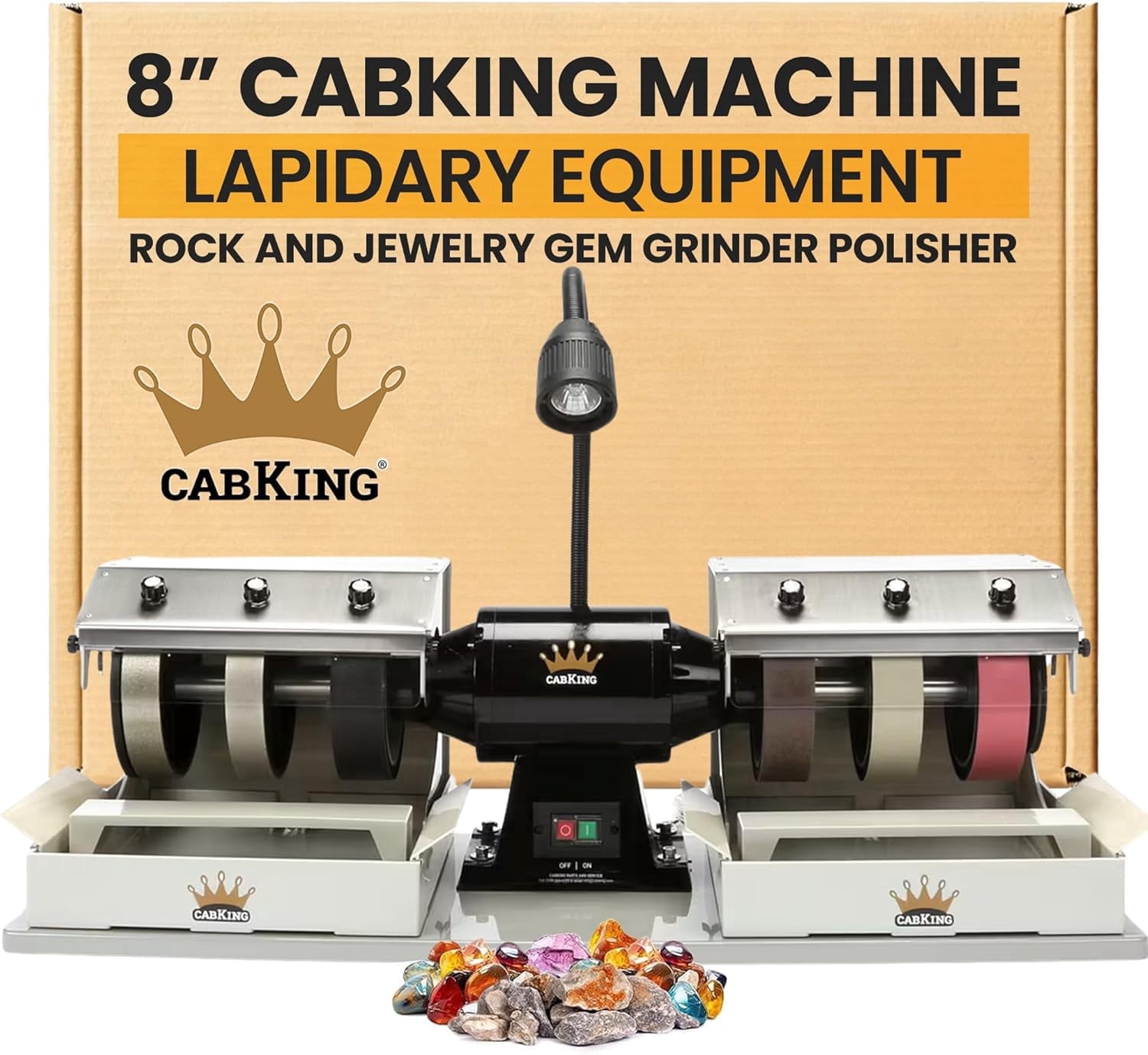 CabKing 8" Cabbing Machine | Lapidary Rock Grinder Polisher | Model CABKING-8V1