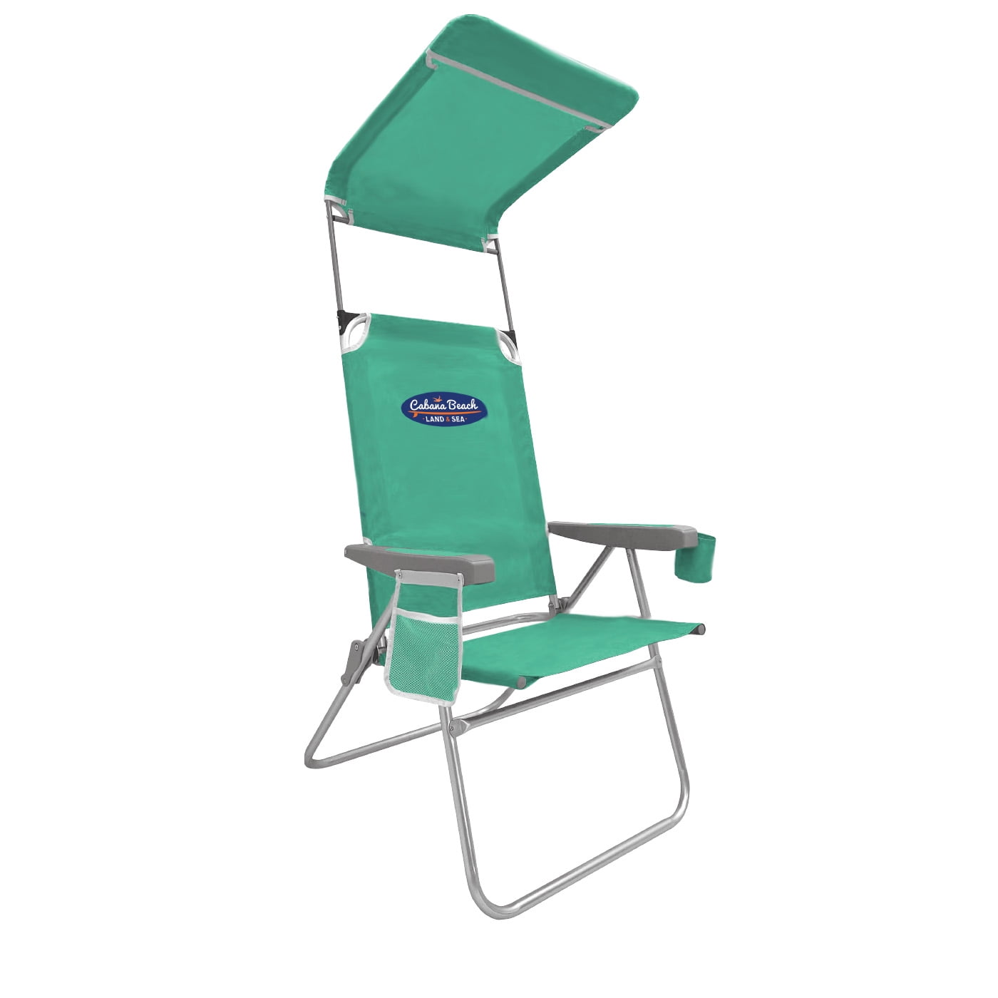 Cabana Beach High Back Beach Chair with Canopy 225lb Capacity