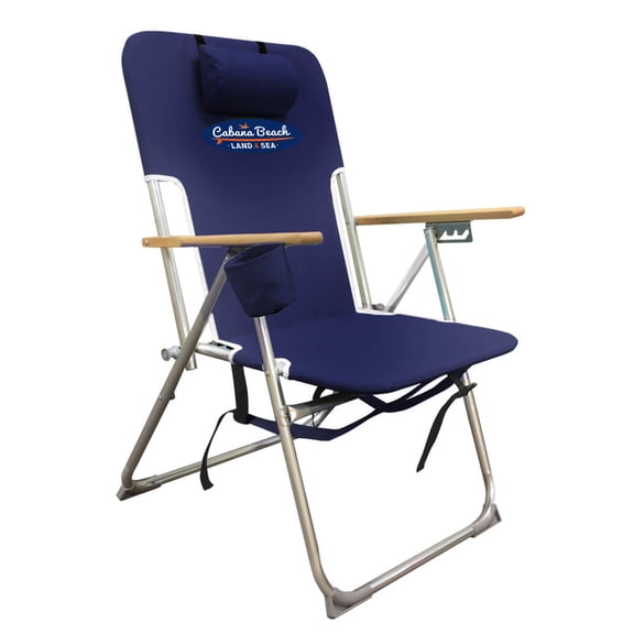 Cabana Beach High Weight Capacity Beach Chair, 4 Recline Positions, 300lb Capacity
