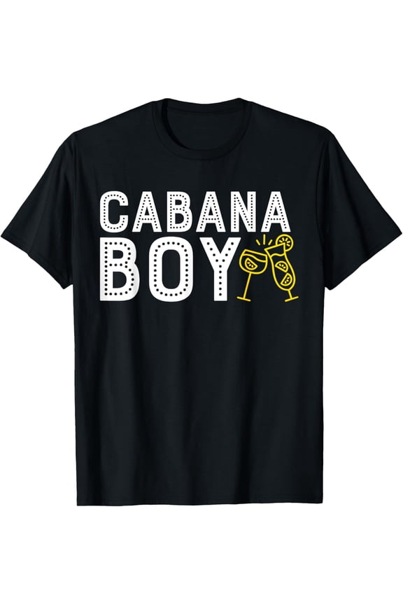 Cabana Boy T Shirt Funny Pool Boy Cocktail Shirt T-ShirtMen's and women's gift, black and white T-shirt, size: Extra large S-4XL