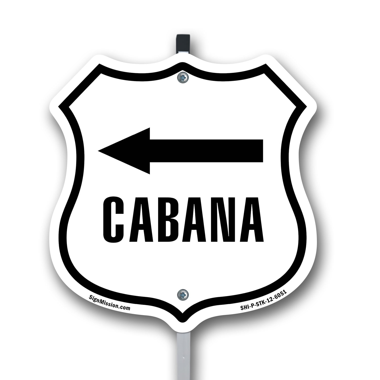 Cabana Left 12 inch X 12 inch Shield Shaped Rust-Free Aluminum Metal ...