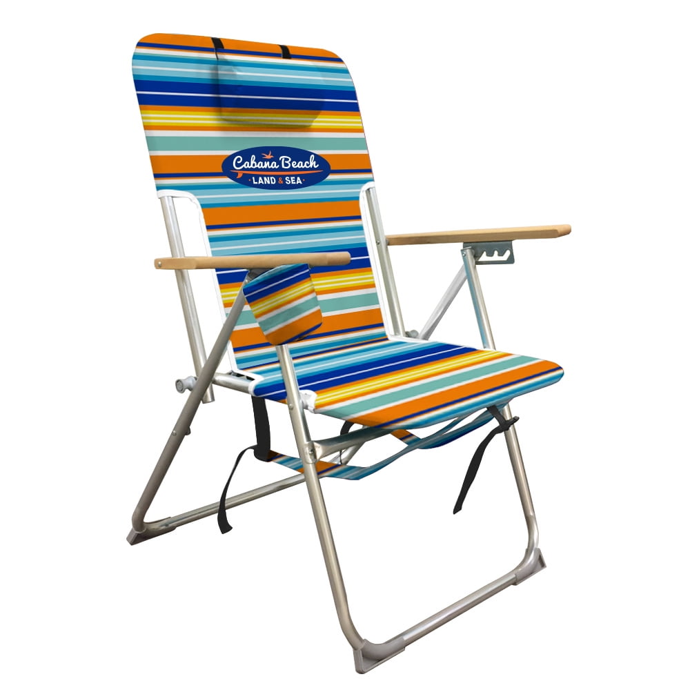 Cabana Life Padded Backpack Straps Beach Chair Candy Stripe
