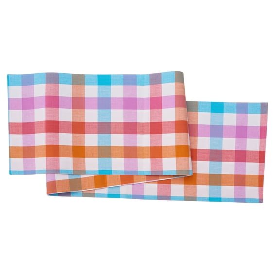 Cabana Plaid Gingham Check Table Runner 13" x 72"