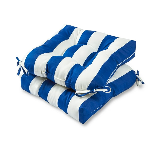 Cabana Stripe 20 in. Plush Outdoor Chair Cushion, Set of 2