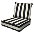 thumbnail image 1 of Cabana Stripe Black & Ivory Deep Seating Cushion Set, 1 of 8