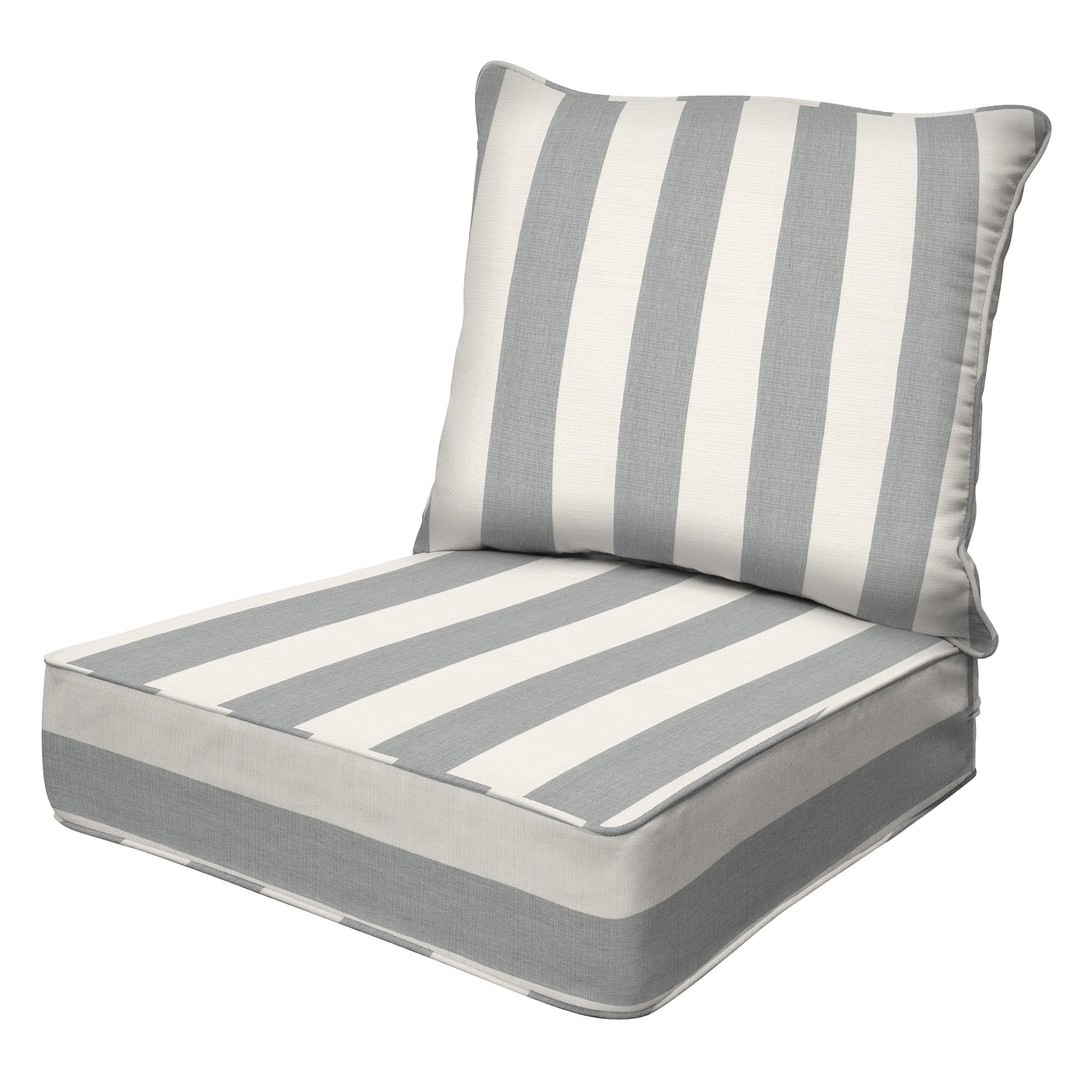 Cabana Stripe Stone Grey Deep Seating Cushion Set - Walmart.com