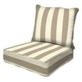 thumbnail image 1 of Cabana Stripe Tan Deep Seating Cushion Set, 1 of 8