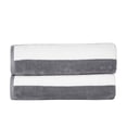 thumbnail image 1 of Cabana Stripe Velour Pool and Beach Towels 2 Pack (Grey), 1 of 4