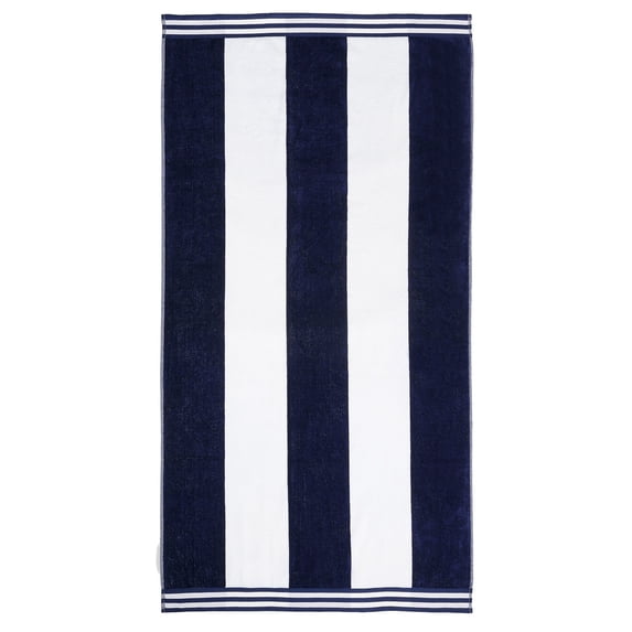 Cabana Stripes 100% Cotton Oversized Beach Towel Blue
