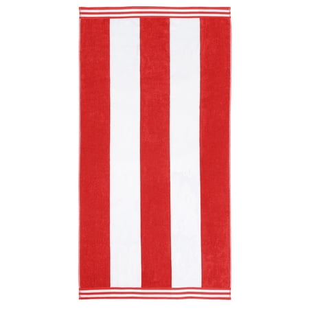 Cabana Stripes 100% Cotton Oversized Beach Towel Red