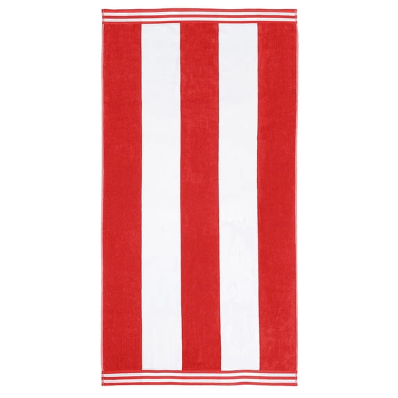 Cabana Stripes 100% Cotton Oversized Beach Towel Red