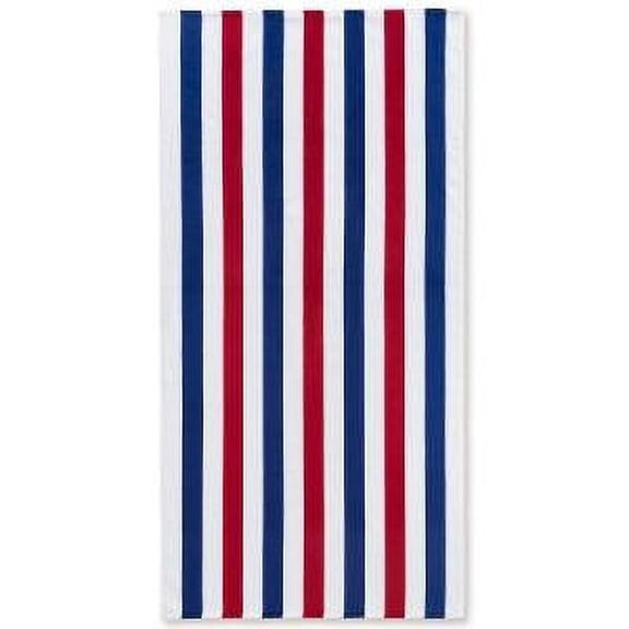 Cabana Stripes Americana Beach Towel 30" x 60" 100% Cotton - One Side Printed