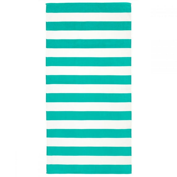 Cabana Stripes Beach Towel 30" x 60" - Green - 100% Cotton - One Side Printed