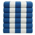 thumbnail image 1 of Top Cotton Cotton Beach Towels, Pack of 6 - 30"x60" Quick Dry Towels for Beach, Pool, Gym & Bathroom - Oversized Terry Cabana Striped Towels (Fountain Blue), 1 of 7