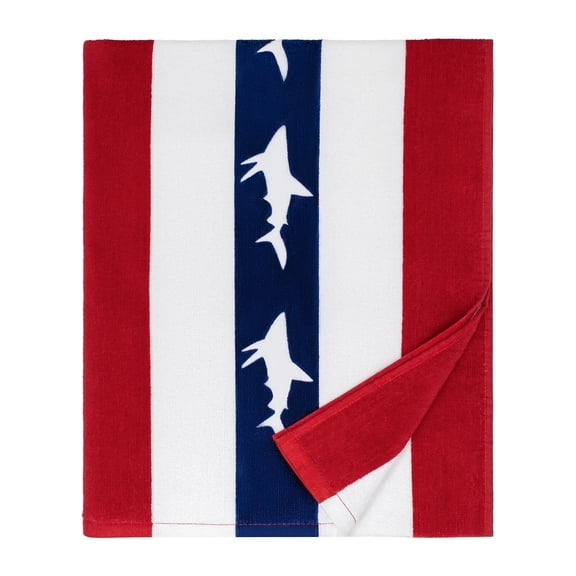 Cabanana Large Beach Towel Oversized - Cotton Velour 35 x 70 Inch Coast Waves Camo Striped Terry Pool Towel, Cabana Soft Swimming Towel for Adults Women Men (Teal Blue)