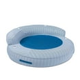 thumbnail image 1 of Big Joe Cabanapad Oversized Inflatable Pool Float, Dark Blue  White Stripe, Durable Olefin Fabric, 6 feet, 1 of 9