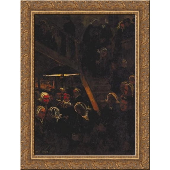 Cabaret 24x20 Gold Ornate Wood Framed Canvas Art by Charles Cottet