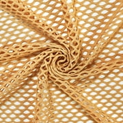 Cabaret Mesh Stretch Fabric Spandex Big Holes 58" Wide For Costume Dance Wear Tan