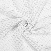 Cabaret Mesh Stretch Fabric Spandex Big Holes 58" Wide For Costume Dance Wear (White)