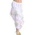 thumbnail image 1 of Cabaret Tribal Gypsy Bollywood Styling Endless Wave Ruffle Belly Dance Harem Pant White, 1 of 1
