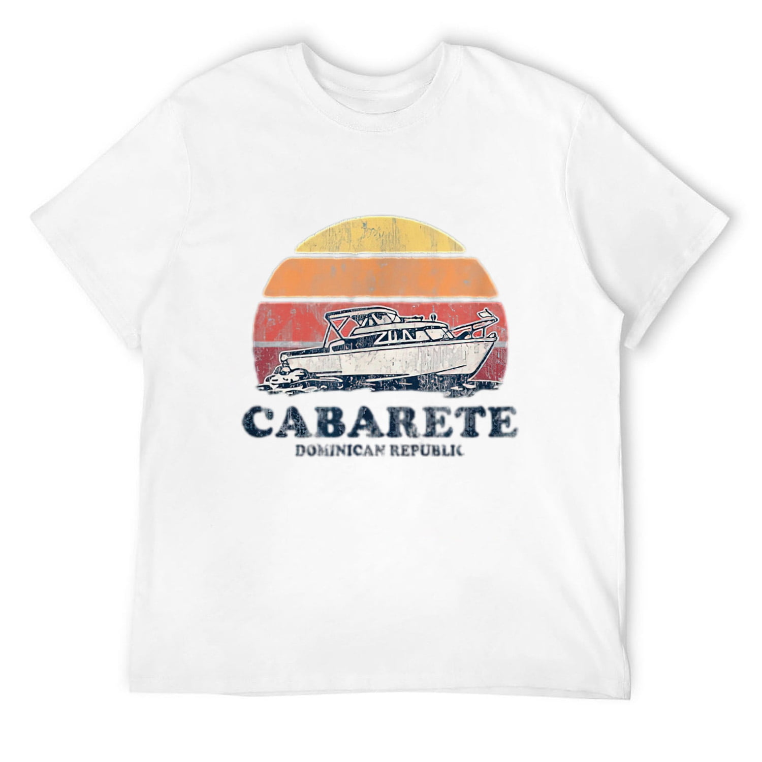 Cabarete Vintage Boating 70s Retro Boat Design T-Shirt White 4X-Large ...