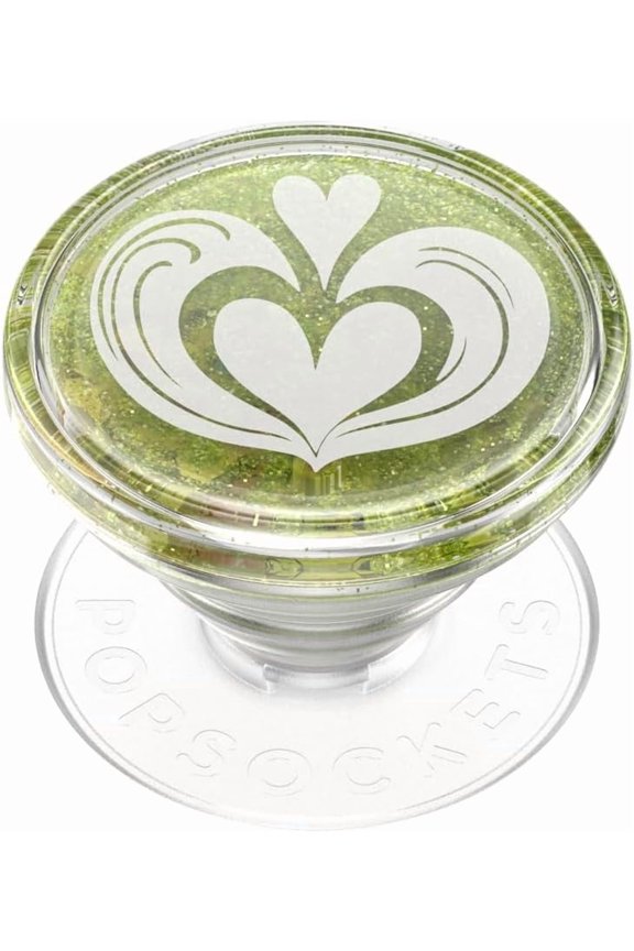 Adhesive Phone Grip and Kickstand with Swappable Top - Tidepool You So Matcha