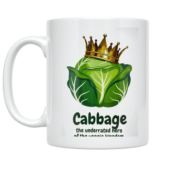 Cabbage Appreciation Art - Vegetable Lover - 11 oz Ceramic Coffee Mug