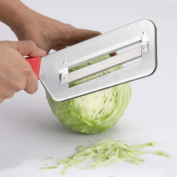 Cabbage Chopper Shredder, 2 Pack Cabbage Cutter Knife with Stainless Steel Blades, Black & Red Handle for Coleslaw, Sauerkraut, Slicing