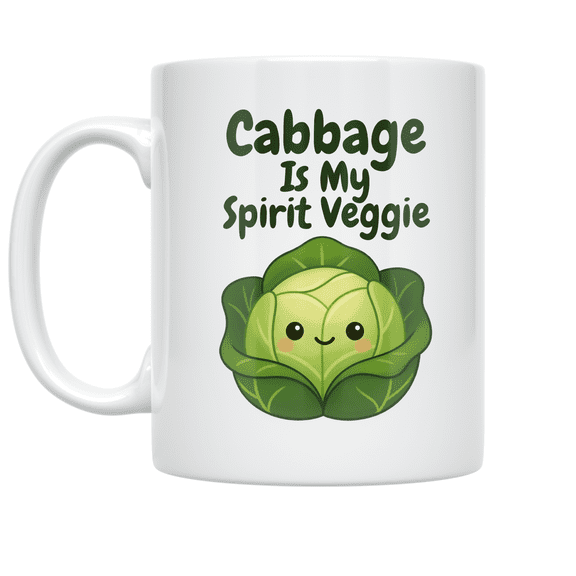 Cabbage Is My Spirit Veggie - Holistic Nutrition Enthusiast - 11 oz Ceramic Coffee Mug