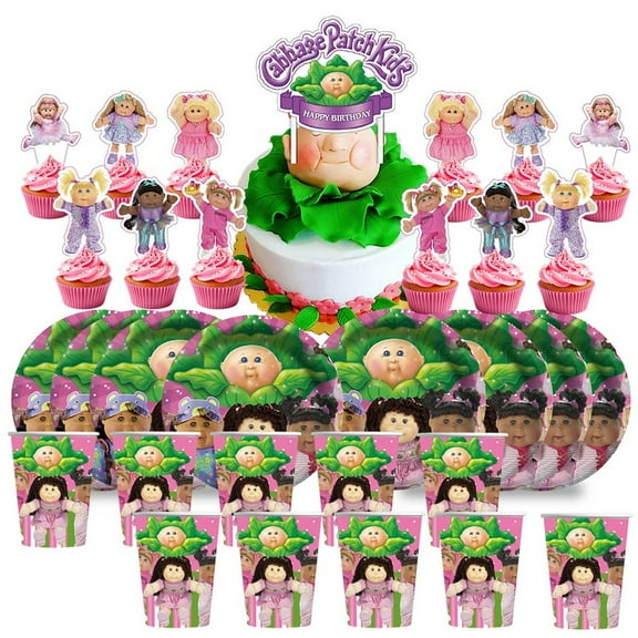 Cabbage Patch Birthday Cups Party Supplies Plates Fans Decorations Cake Topper Decor