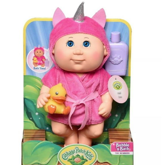 Cabbage Patch Kids Tiny Newborn Doll, 9 inch, Blue Eyes, Pink, Bath Time Fun