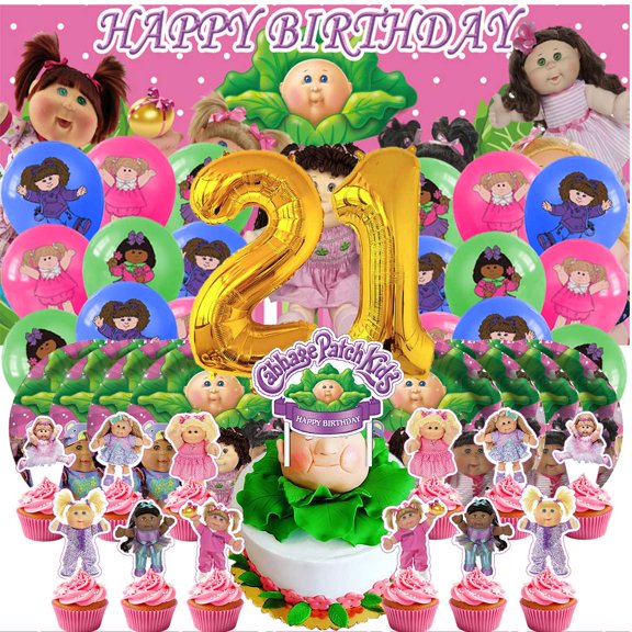 Cabbage Patch Kids Balloons Party Supplies 21th Decor Tableware Birthday Cake Topper Decorations Banner Backdrop