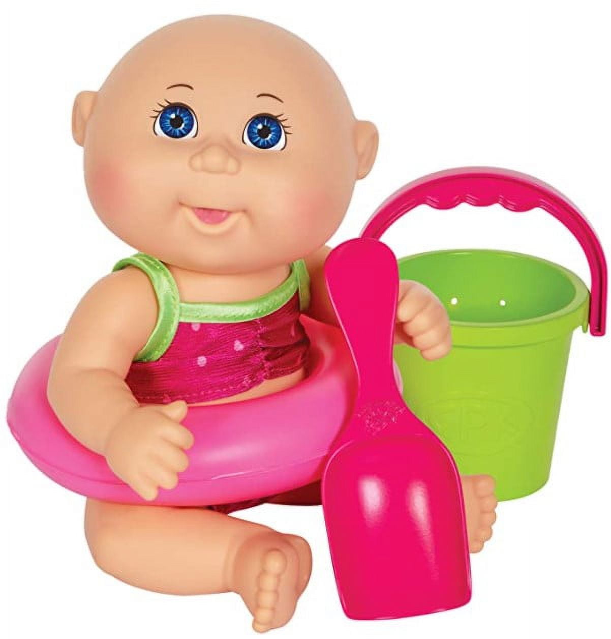Cabbage Patch Kids Beach Time Tiny Newborn With Pink Toy Floatie, Pail And Shovel, Watermelon Swimsuit 9" Doll