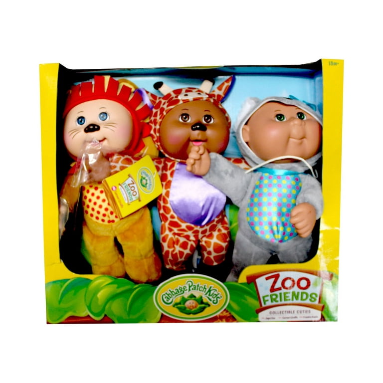 Cabbage Patch Kids Cuties Zoo Friends Plush 3-Pack (Jaye, Garnet & Frankie)