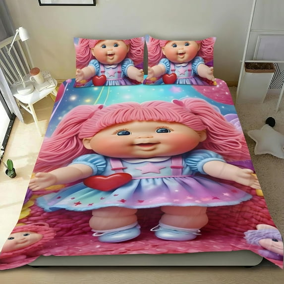 Cabbage Patch Kids-themed Bed Sheet Set Three Piece Set Comfortable And Skin Friendly Unique Design Home Decor Gifts For Family Friends fans36x75Inches(90*190cm)