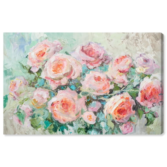 Cabbage Rose Charm Canvas Floral Wall Art by Art Remedy, Gallery Wrapped, 24 x 16