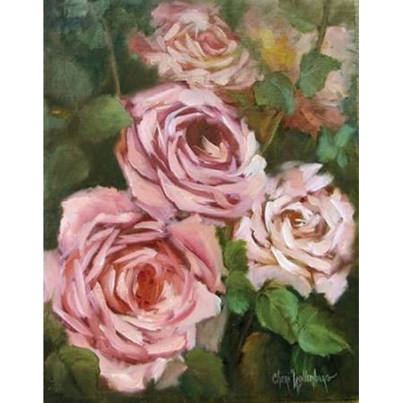 Cabbage Roses Canvas Art - Cheri Wollenberg (18 x 24)