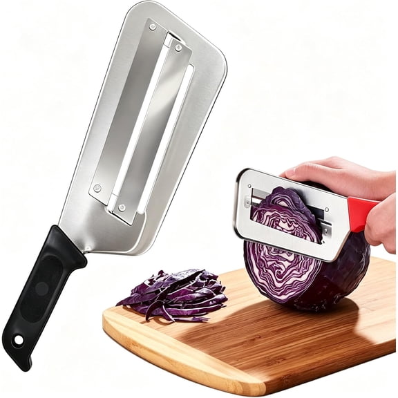 Cabbage Shredder, Stainless Steel Cabbage Cutter, Multifunctional Cabbage Slaw Slicer, Kitchen Vegetable Shredder, Cuchillo Para Cortar Repollo for Fruit Vegetable Prep (black)