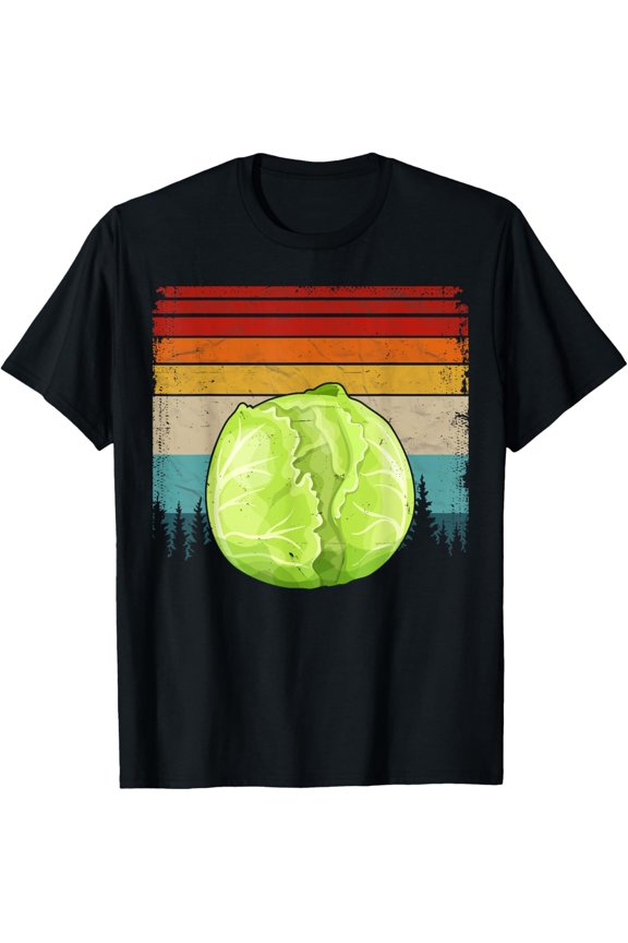 Cabbage Vintage Distressed Retro Style Cool Cabbage T-Shirt