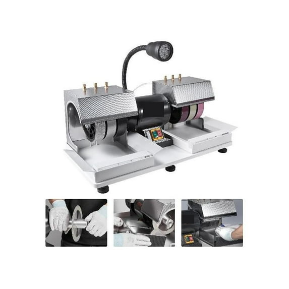 Cabbing Machine 6" 2 1800rpm Efficient Lapidary Rock Grinder, Polisher With Lamp & Water Pump For Jade Stone ,Powerhouse Performance