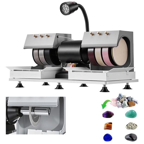 Cabbing Machine, 6" 2/5 HP 1800 RPM Efficient, Lapidary Rock Grinder Polisher Wi