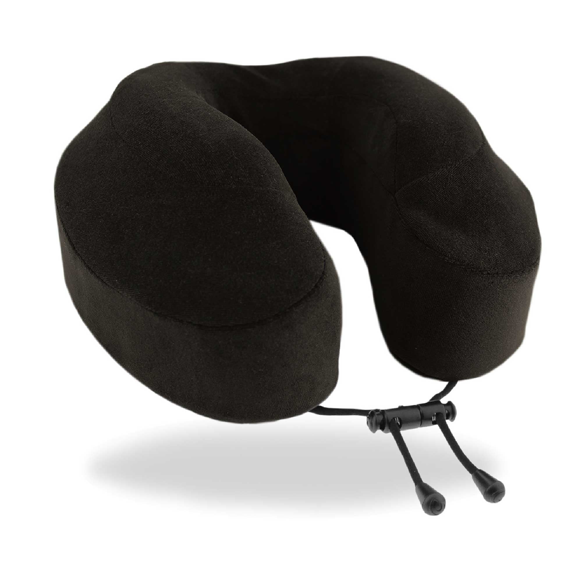 Midnight Black Memory Foam Velour Travel Neck Pillow