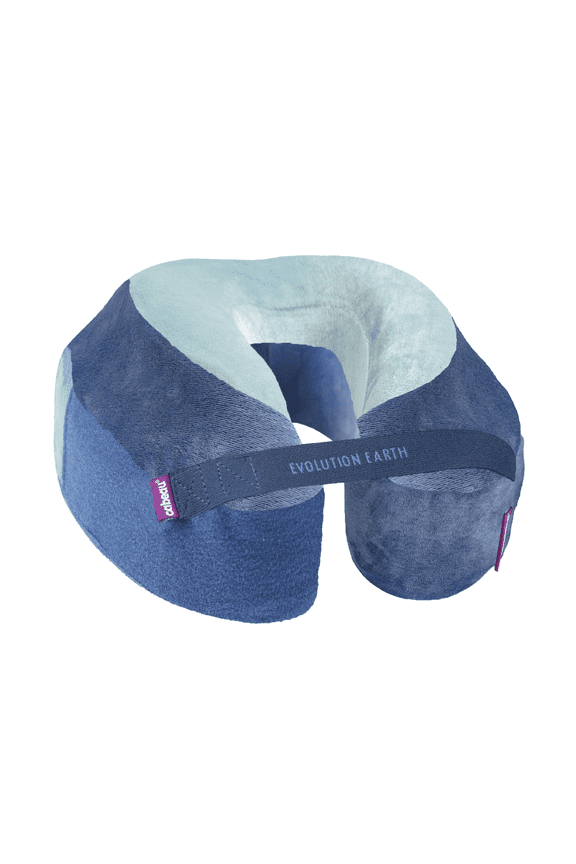 Evolution Earth Memory Foam Travel Neck Pillow, One Size, Light Blue