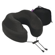 Cabeau Evolution Plus Memory Foam Neck Pillow with Soft, Cooling Cover & Travel Case, Black
