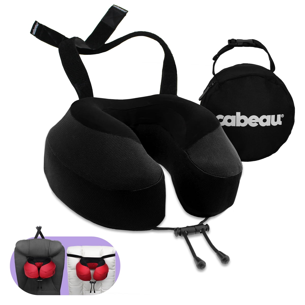 Cabeau Evolution S3 Memory Foam Travel Pillow for Adults, Seat Strap for Neck and Head Support on Airplanes, One Size, Indigo Blue Cabeau Evolution S3 Memory Foam Travel Pillow for Adults, Seat Strap for Neck and Head Support on Airplanes, One Size, Indigo Blue