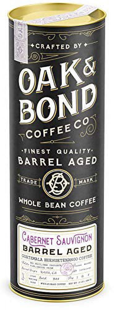 Cabernet Sauvignon Wine Barrel Aged Coffee - Whole Bean Coffee, Guatemala Huehuetenango Whole Bean Coffee Aged in Cabernet Sauvignon Wine Barrels by Oak & Bond Coffee Co. - 10 oz